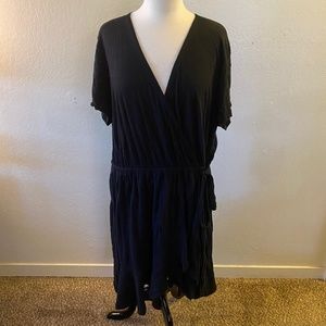Calson Black Wrap Dress